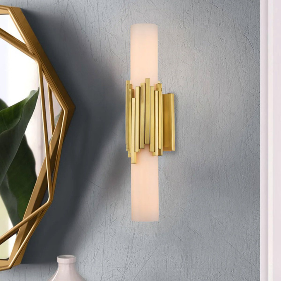 Marvelle 2-ljus vägglampa åldrad mässing 55,9 cm Elstead Lighting Marvelle 2-ljus vägglampa åldrad mässing 55,9 cm