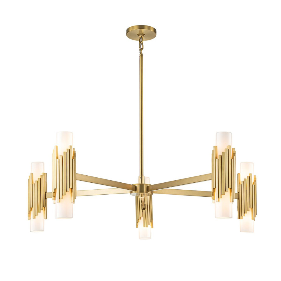 Marvelle 10-ljus ljuskrona åldrad mässing 106,7 cm Elstead Lighting Marvelle 10-ljus ljuskrona åldrad mässing 106,7 cm