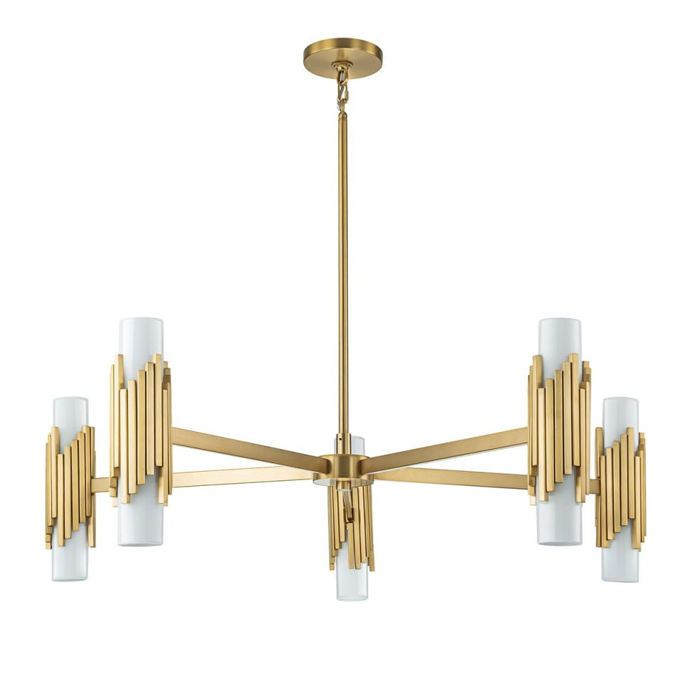 Marvelle 10-ljus ljuskrona åldrad mässing 106,7 cm Elstead Lighting Marvelle 10-ljus ljuskrona åldrad mässing 106,7 cm