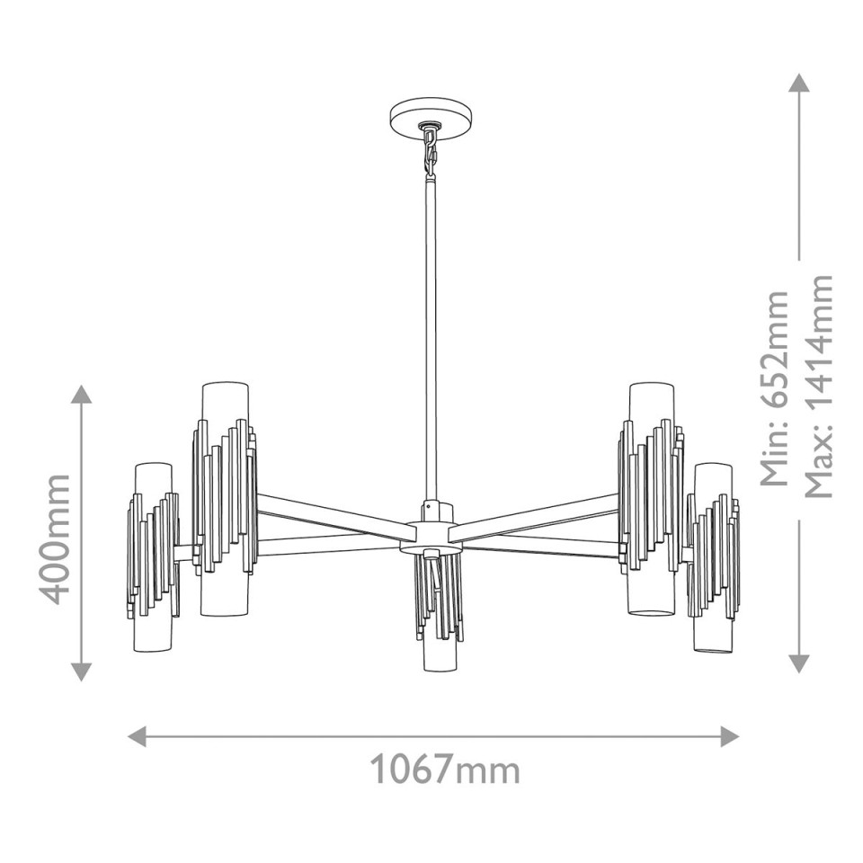 Marvelle 10-ljus ljuskrona åldrad mässing 106,7 cm Elstead Lighting Marvelle 10-ljus ljuskrona åldrad mässing 106,7 cm