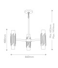 Marvelle 6-ljus ljuskrona åldrad mässing 66 cm Elstead Lighting Marvelle 6-ljus ljuskrona åldrad mässing 66 cm