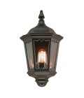 Medstead 1-Lt Half Outdoor Wall Light Black/Glass 44.5cm IP43