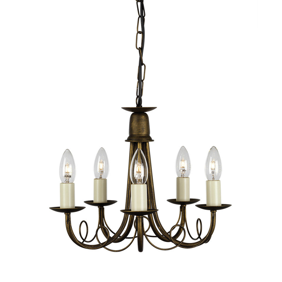 Minster 5-lt Ljuskrona Svart/Guld 37cm Minster 5-lt Ljuskrona Svart/Guld 37cm