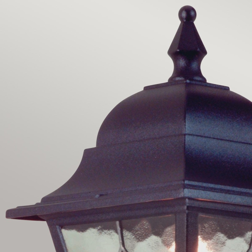 Norfolk 1-Lt Up Outdoor Wall Light Black/Glass 45cm IP43