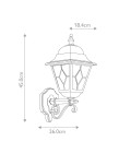 Norfolk 1-Lt Up Outdoor Wall Light Black/Glass 45cm IP43