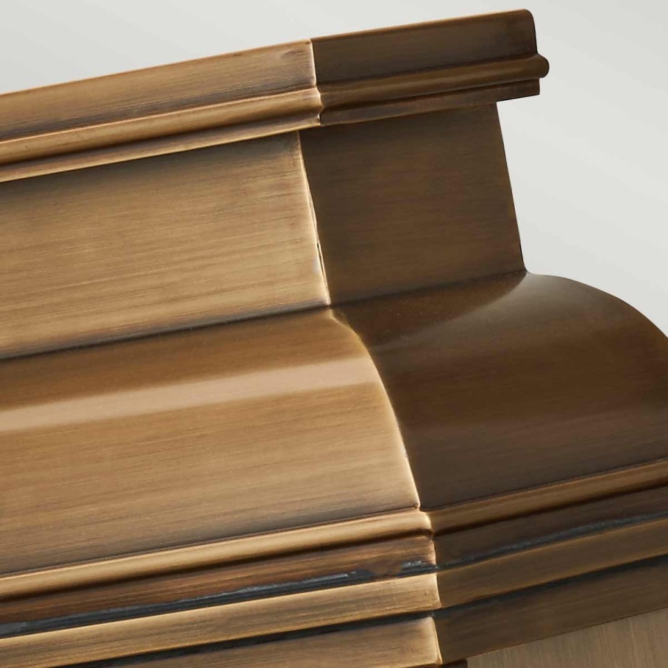 Old Bailey 2-Lt stor utomhus vägglampa åldrad mässing/klar 37.5cm IP44