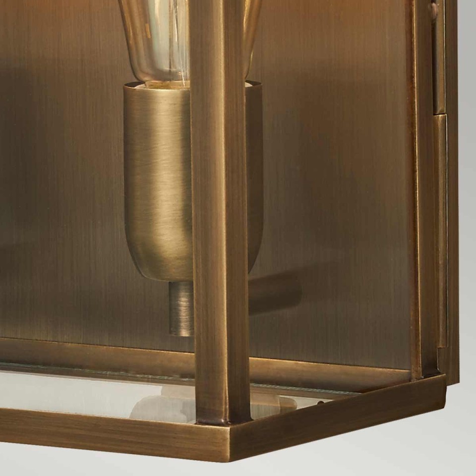 Old Bailey 2-Lt stor utomhus vägglampa åldrad mässing/klar 37.5cm IP44