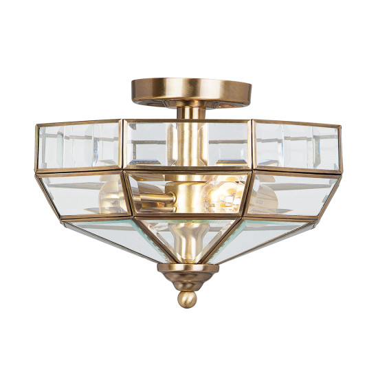 Old Park 2-lt Plafond Antikmässing/Klar 32cm Old Park 2-lt Plafond Antikmässing/Klar 32cm