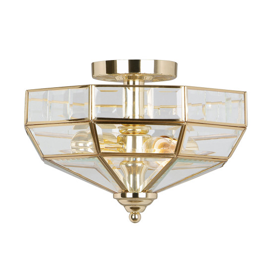Old Park 2-lt Plafond Polerad Mässing/Klar 32cm Old Park 2-lt Plafond Polerad Mässing/Klar 32cm