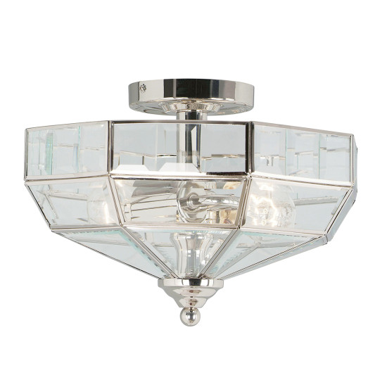 Old Park 2-lt Plafond Polerad Nickel/Klar 32cm Old Park 2-lt Plafond Polerad Nickel/Klar 32cm