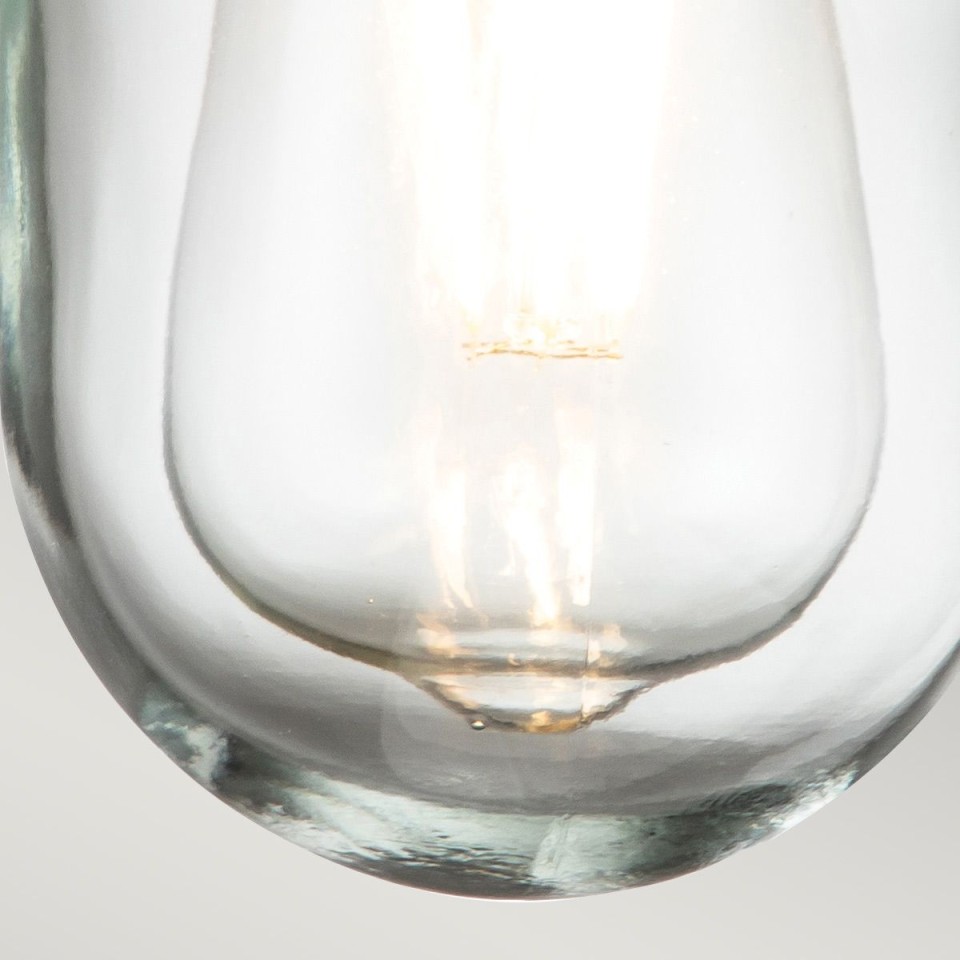 Porto 1-lt utomhus vägglampa grå/klar 18,8 cm