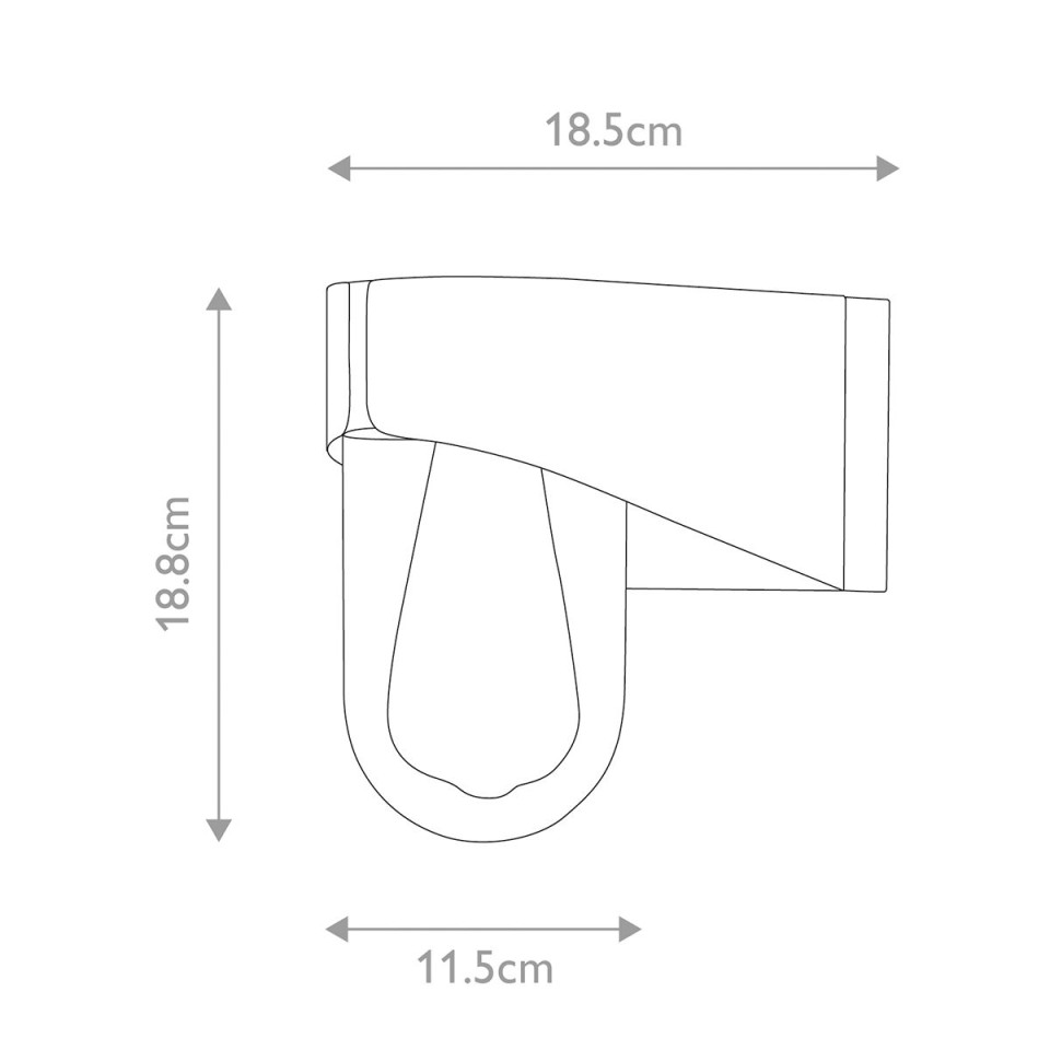 Porto 1-lt utomhus vägglampa grå/klar 18,8 cm