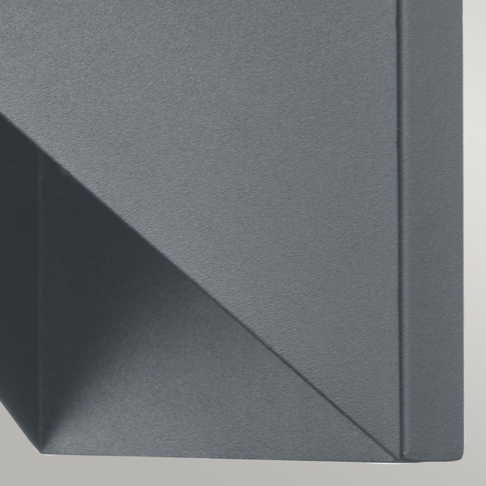 Portofino 1-lt utomhus vägglampa grå/klar 19,7 cm