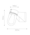 Portofino 1-lt utomhus vägglampa grå/klar 19,7 cm
