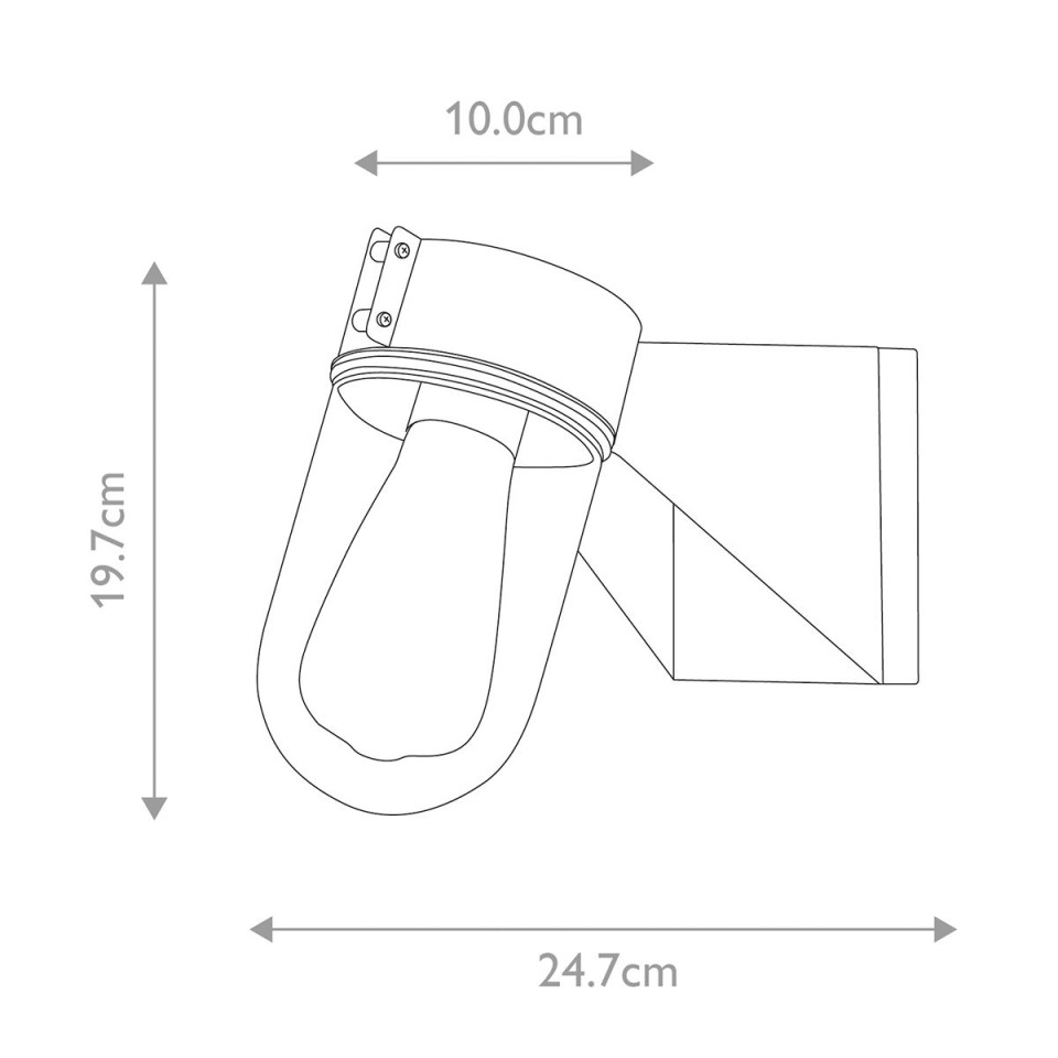 Portofino 1-lt utomhus vägglampa grå/klar 19,7 cm