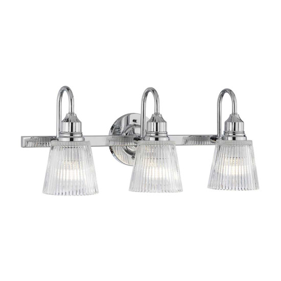 Addison 3-ljus vägglampa polerad krom/glas 61cm IP44