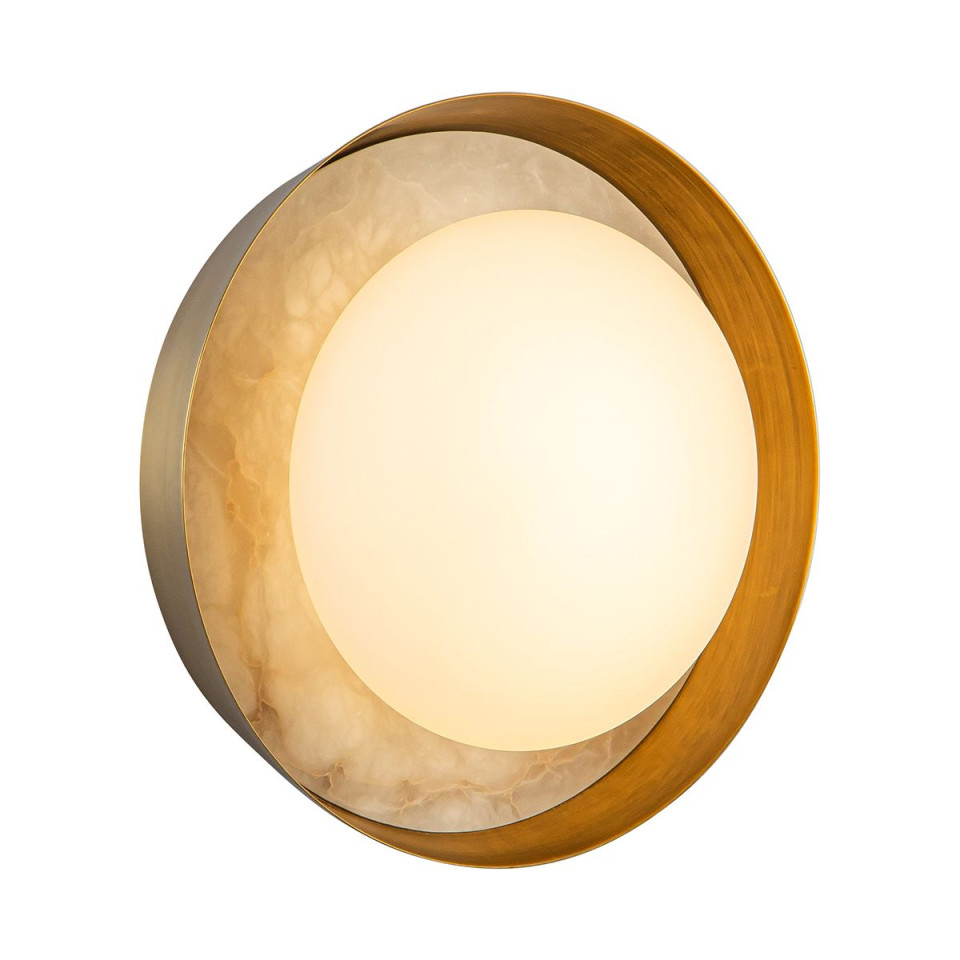 Alonso 2-ljus LED vägglampa mässing/vit 21,6 cm