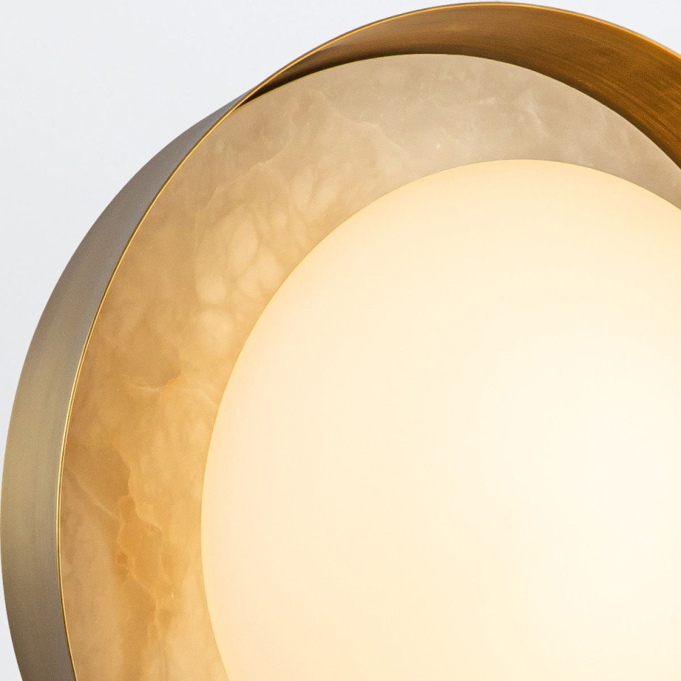 Alonso 2-ljus LED vägglampa mässing/vit 21,6 cm