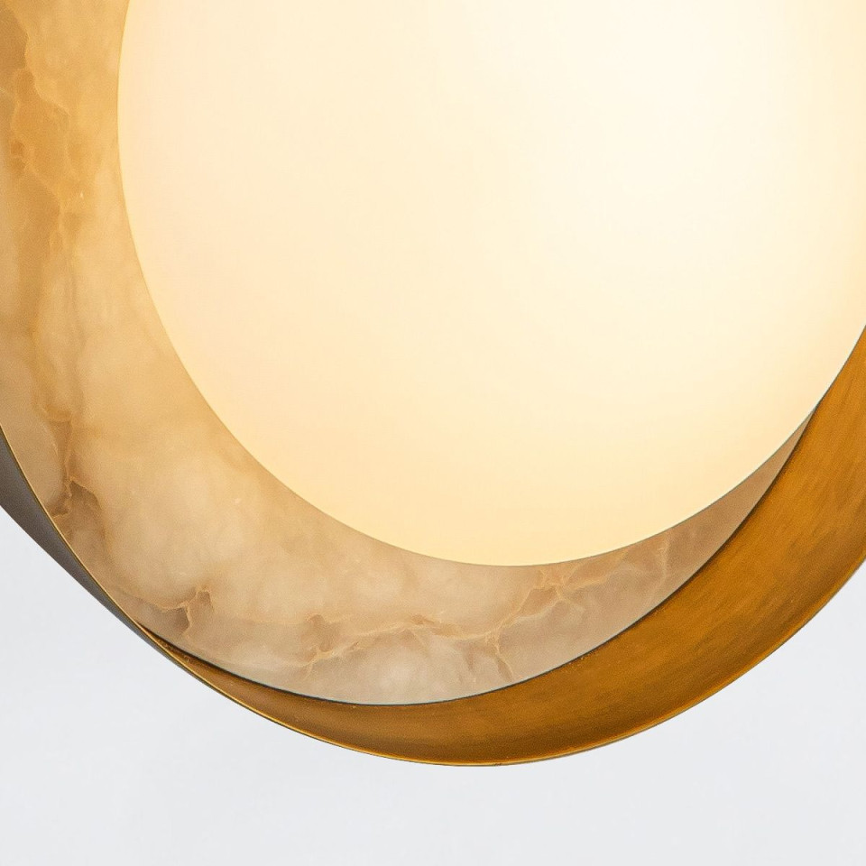 Alonso 2-ljus LED vägglampa mässing/vit 21,6 cm