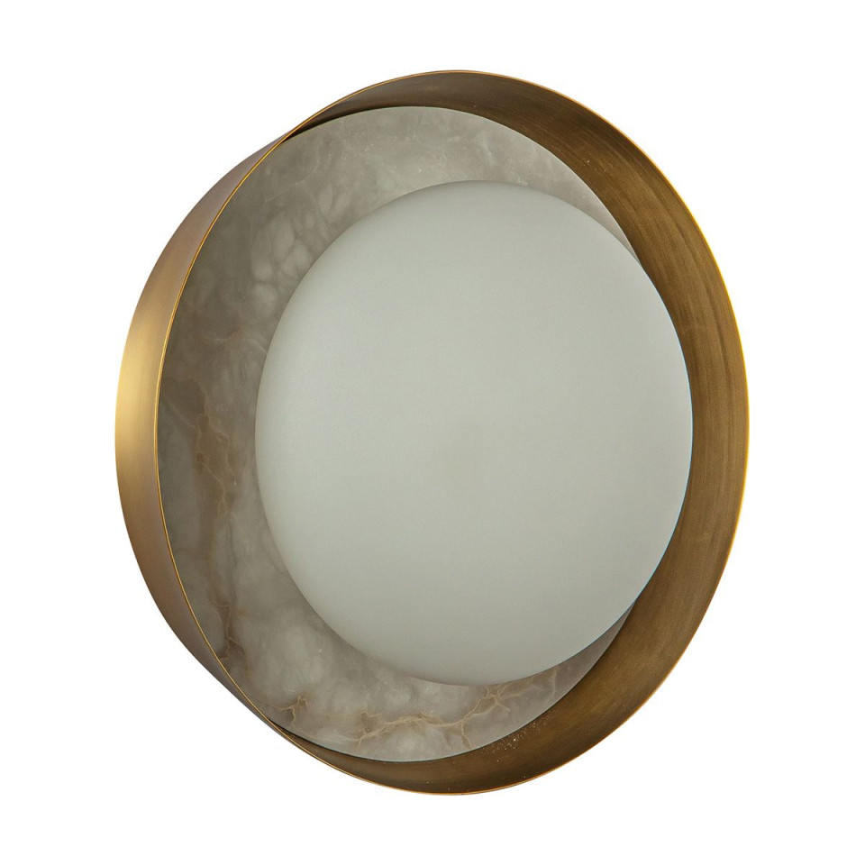 Alonso 2-ljus LED vägglampa mässing/vit 21,6 cm