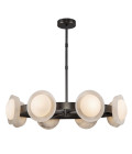 Alonso 8-lt LED chandelier urban bronze/white 94.6 cm