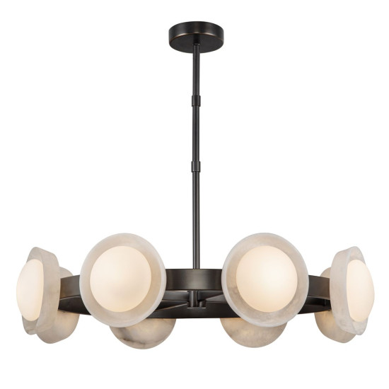 Alonso 8 ljus LED-ljuskrona urban brons/vit 94,6 cm Alonso 8 ljus LED-ljuskrona urban brons/vit 94,6 cm