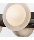 Alonso 8-lt LED chandelier urban bronze/white 94.6 cm