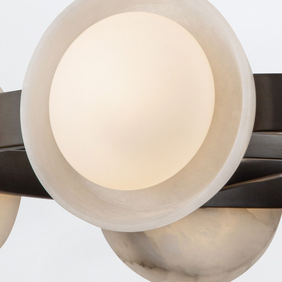 Alonso 8-lt LED chandelier urban bronze/white 94.6 cm