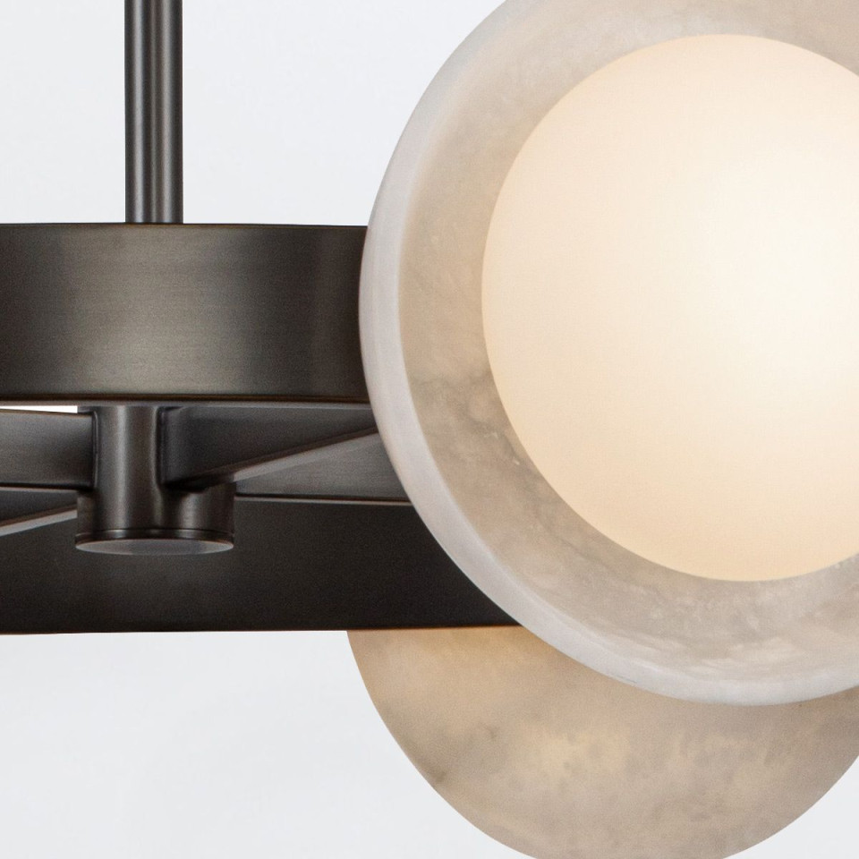 Alonso 8-lt LED chandelier urban bronze/white 94.6 cm
