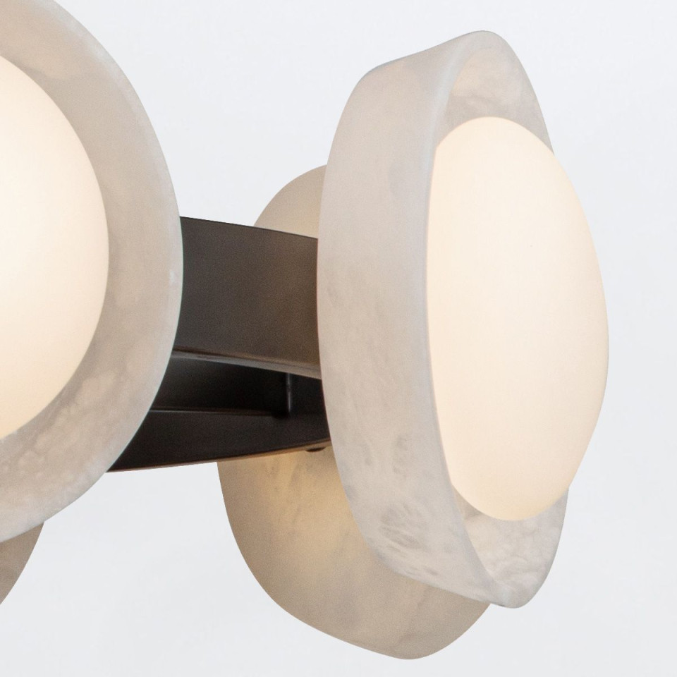 Alonso 8-lt LED chandelier urban bronze/white 94.6 cm