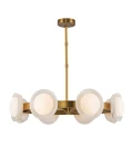 Alonso 8 ljus LED-ljuskrona mässing/vit 94,6 cm