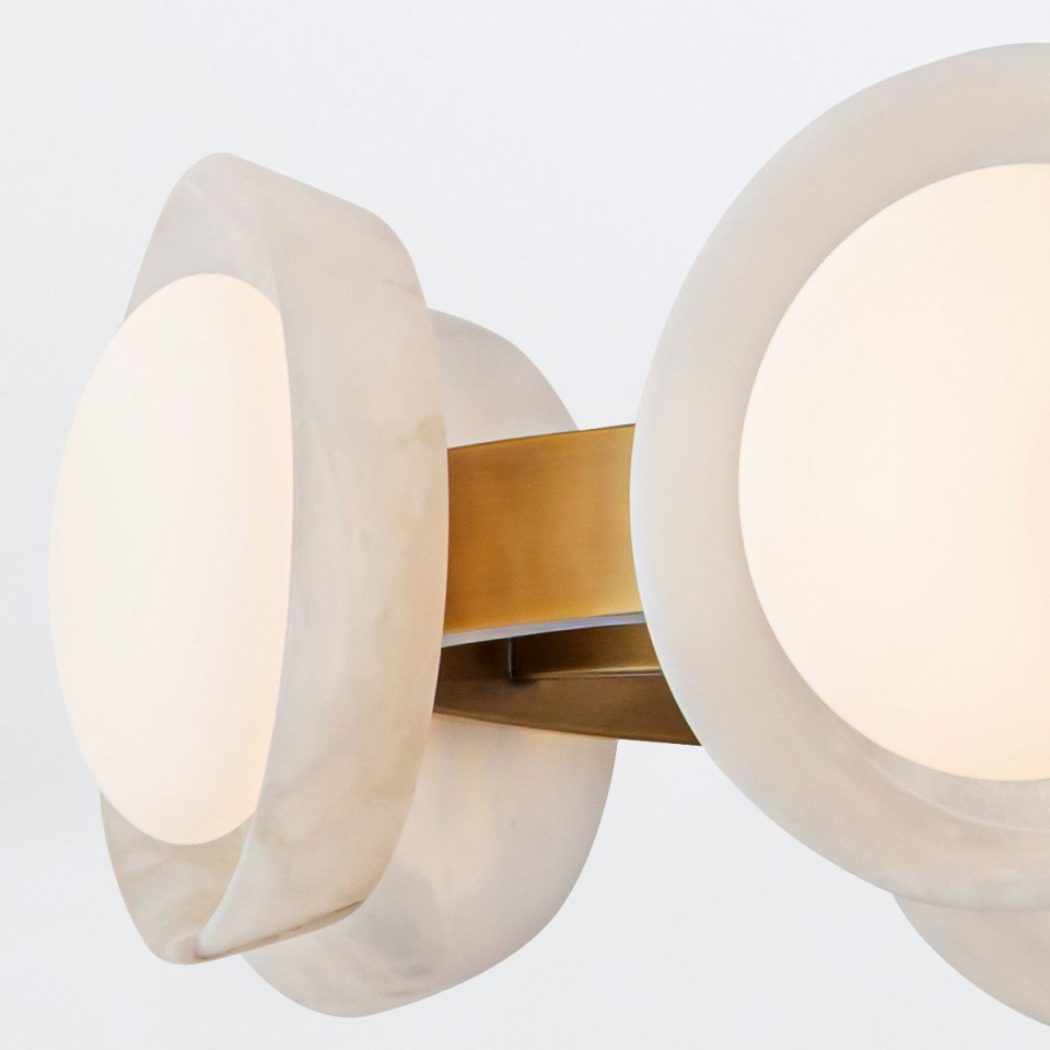 Alonso 8 ljus LED-ljuskrona mässing/vit 94,6 cm