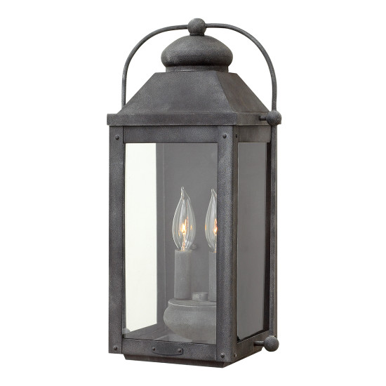 Anchorage 2-Lt Outdoor Wall Lantern Aged Zinc/Clear 45.1cm Anchorage 2-Lt Outdoor Wall Lantern Aged Zinc/Clear 45.1cm