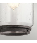 Andover 1-Lt Large Outdoor Wall Lamp Weathered Zinc/Clear 43.7cm Quintesse Lighting Andover 1-Lt Large Outdoor Wall Lamp Weathered Zinc/Clear 43.7cm