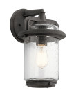 Andover 1-Lt Medium Outdoor Wall Lamp Weathered Zinc/Clear 35.6cm Quintesse Lighting Andover 1-Lt Medium Outdoor Wall Lamp Weathered Zinc/Clear 35.6cm