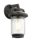 Andover 1-Lt Small Outdoor Wall Lamp Weathered Zinc/Clear 29.2cm Quintesse Lighting Andover 1-Lt Small Outdoor Wall Lamp Weathered Zinc/Clear 29.2cm