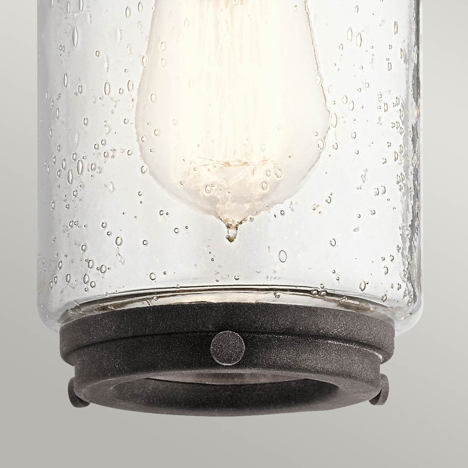 Andover 1-Lt Small Outdoor Wall Lamp Weathered Zinc/Clear 29.2cm Quintesse Lighting Andover 1-Lt Small Outdoor Wall Lamp Weathered Zinc/Clear 29.2cm