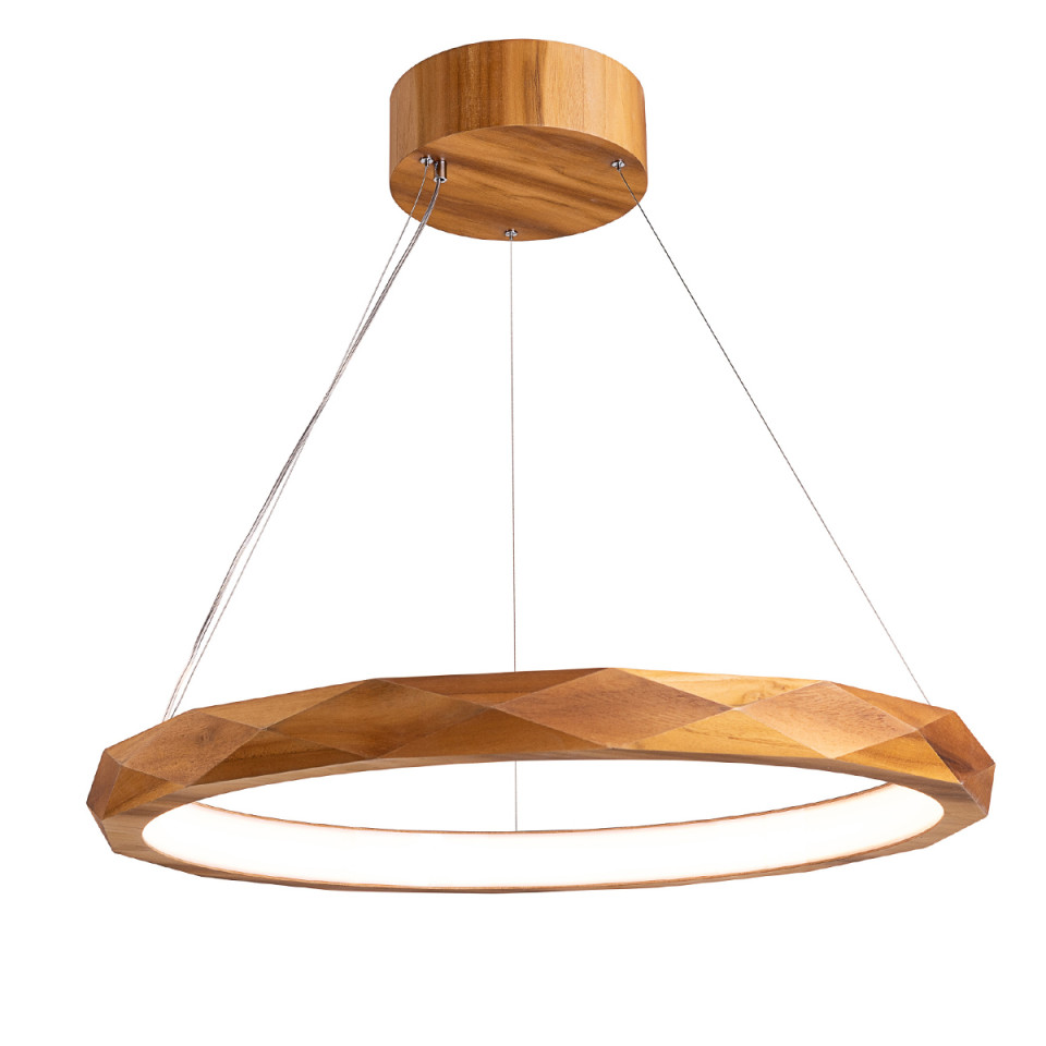 Angular LED ceiling light teak veneer 80 cm Accord Lighting Angular LED ceiling light teak veneer 80 cm