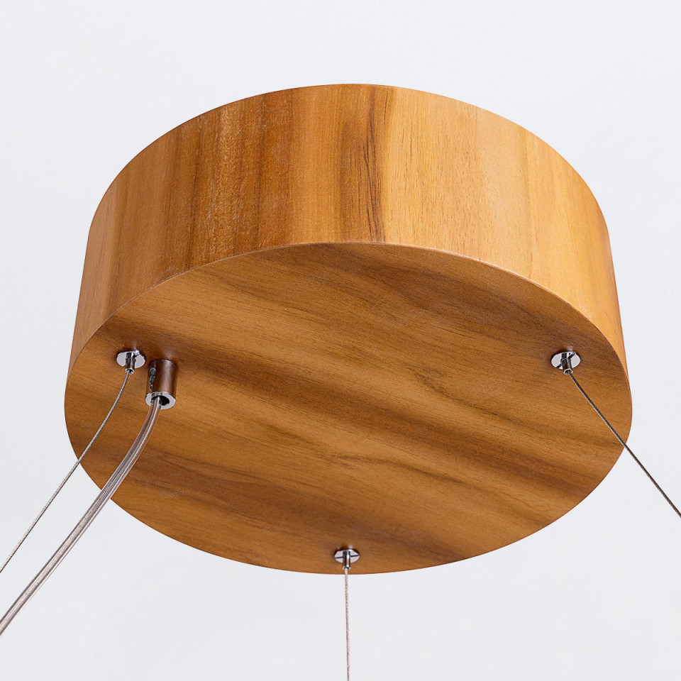 Angular LED ceiling light teak veneer 80 cm Accord Lighting Angular LED ceiling light teak veneer 80 cm