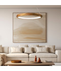 Angular LED ceiling light teak veneer 80 cm Accord Lighting Angular LED ceiling light teak veneer 80 cm