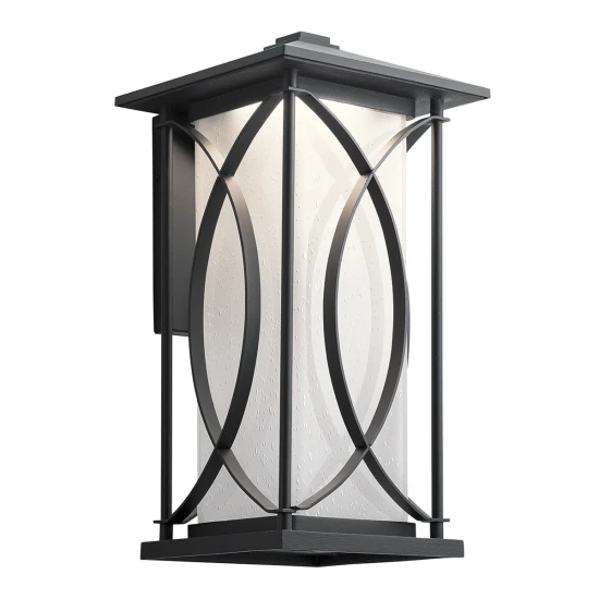 Ashbern 1-lt utomhus vägglampa texturerad svart 46,4 cm