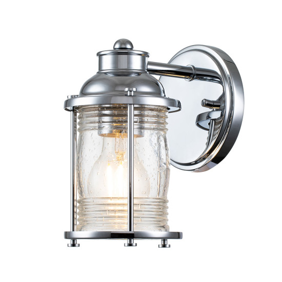 Ashland Bay 1-ljus vägglampa polerad krom/glas 20,6cm IP44 Ashland Bay 1-ljus vägglampa polerad krom/glas 20,6cm IP44
