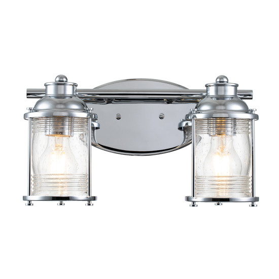 Ashland Bay 2-ljus vägglampa polerad krom/glas 36,2cm IP44 Ashland Bay 2-ljus vägglampa polerad krom/glas 36,2cm IP44