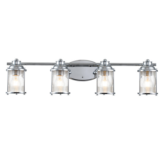 Ashland Bay 4-Lt Wall Light Polished Chrome/Glass 85.8cm IP44 Ashland Bay 4-Lt Wall Light Polished Chrome/Glass 85.8cm IP44