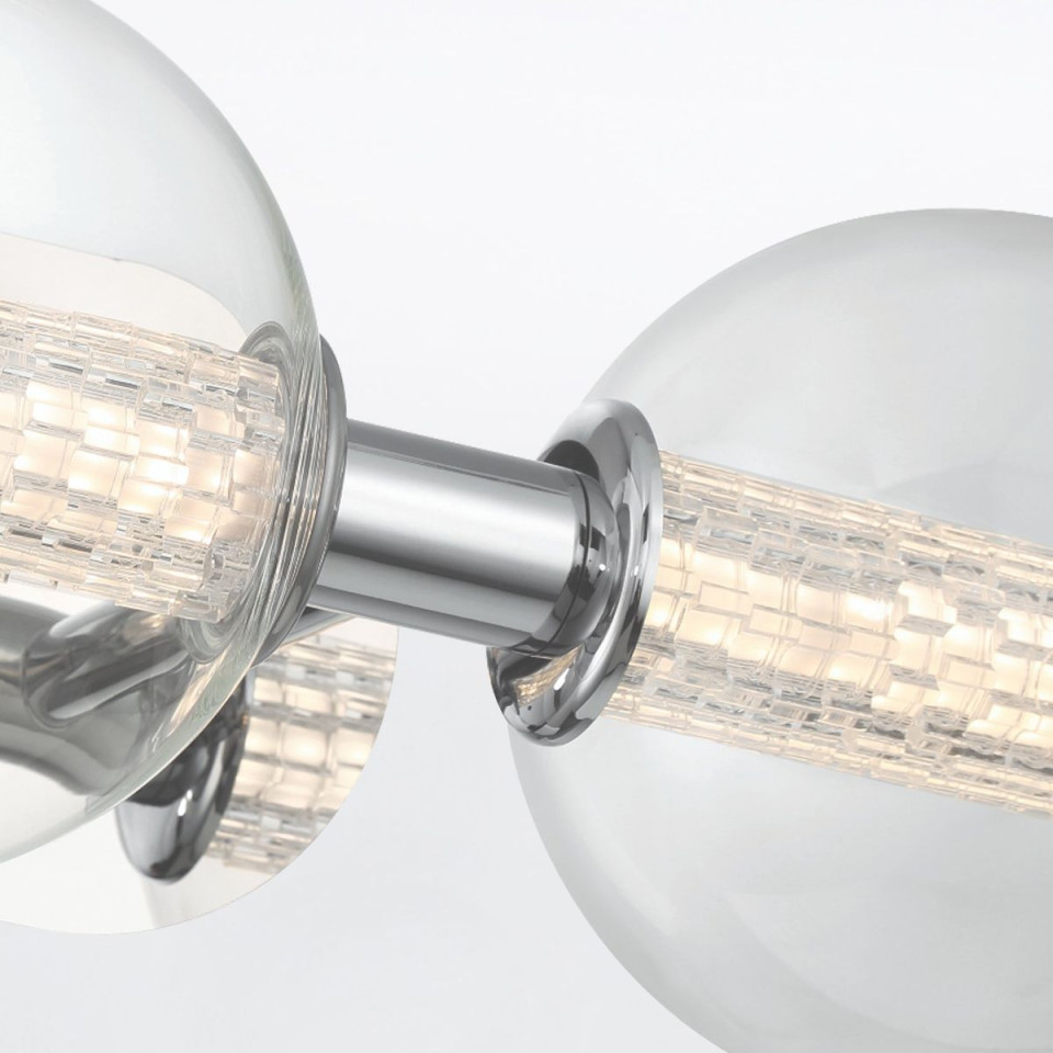 Atomo 3-lt vägglampa polerad krom 63,1 cm. Eurofase Atomo 3-lt vägglampa polerad krom 63,1 cm.