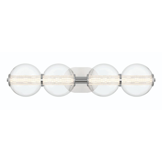 Atomo 4-lt wall light polished chrome 75.6 cm Atomo 4-lt wall light polished chrome 75.6 cm