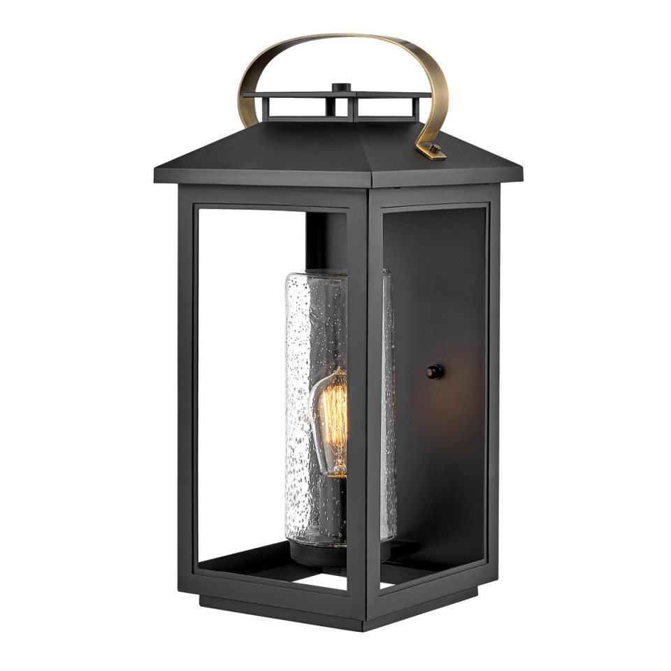 Atwater 1-Lt Large Outdoor Wall Lantern Black 51.8cm Quintesse Lighting Atwater 1-Lt Large Outdoor Wall Lantern Black 51.8cm