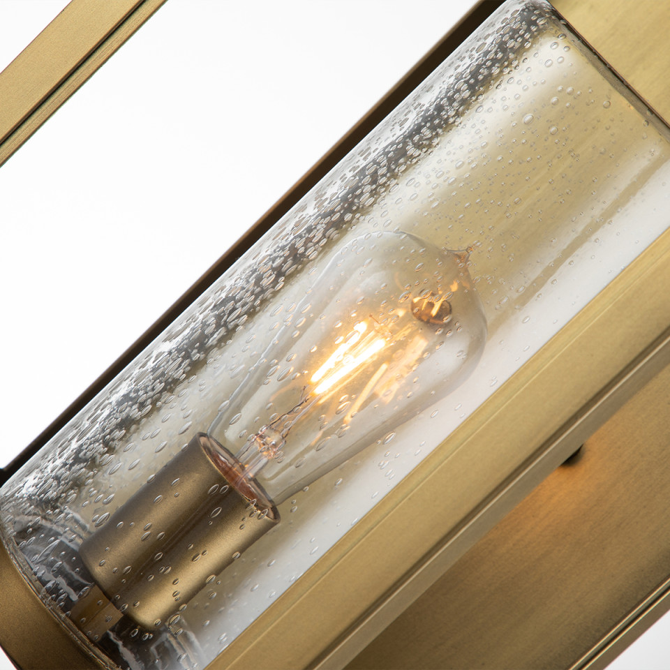 Atwater 1-Lt Large Outdoor Wall Lantern Distressed Brass 51.8cm Quintesse Lighting Atwater 1-Lt Large Outdoor Wall Lantern Distressed Brass 51.8cm