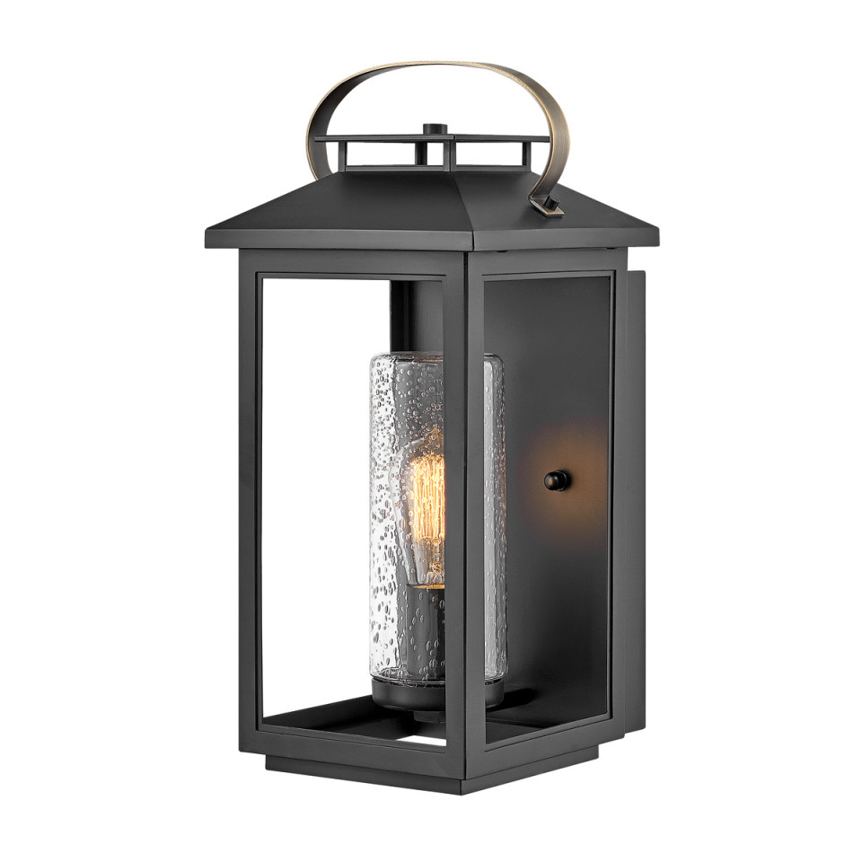 Atwater 1-Lt Medium Outdoor Wall Lantern Black 44.5cm Quintesse Lighting Atwater 1-Lt Medium Outdoor Wall Lantern Black 44.5cm