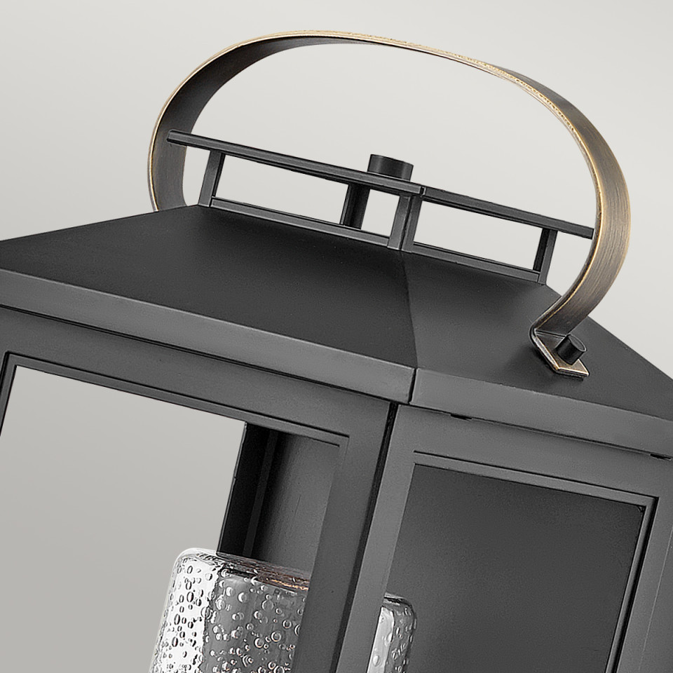 Atwater 1-Lt Medium Outdoor Wall Lantern Black 44.5cm Quintesse Lighting Atwater 1-Lt Medium Outdoor Wall Lantern Black 44.5cm
